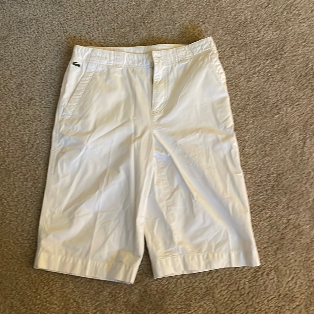 Lacoste white Bermuda for boys size 14